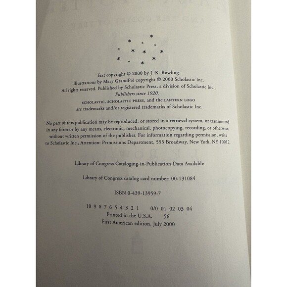 Harry Potter And The Goblet Of Fire By J K Rowling 2000 First American Print  VG - Picture 4 of 12